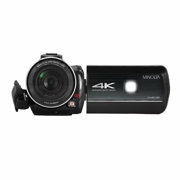 4K Ultra HD 16x Digital Zoom IR Night Vision Video Camcorder Black, Minolta, Mfr#: MN4K40NV